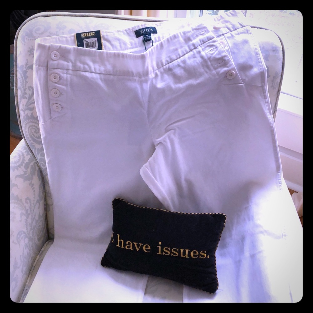 VACATION PANTS! White Wide Leg Sailor Pants